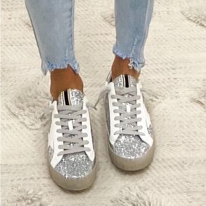 Silver Glitter Sneakers
